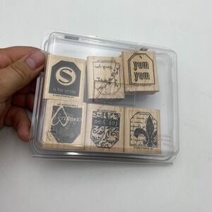 Stampin Up stamps vintage Wooden rubber Sentiments & Icons Wood Mount